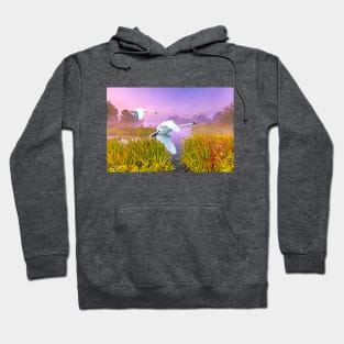 Mute Swans Over Marshes Hoodie